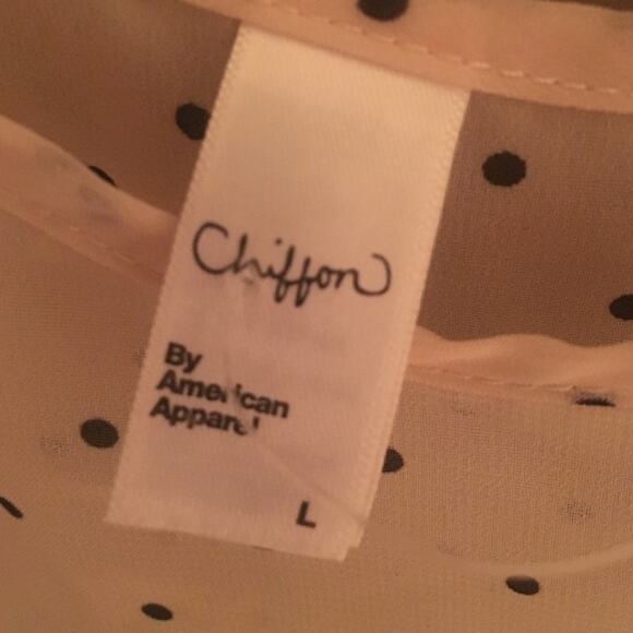 American Apparel see through polka dot chiffon - Picture 2 of 3